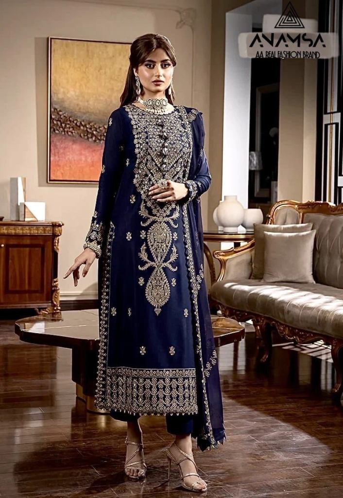 Anamsa 270 Embroidery Sequence Work Pakistani Salwar Suits