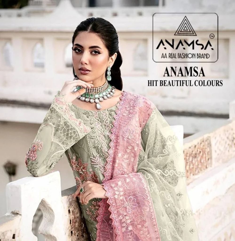 Anamsa 298 A To D Hits Georgette Embroidery Dress Material 