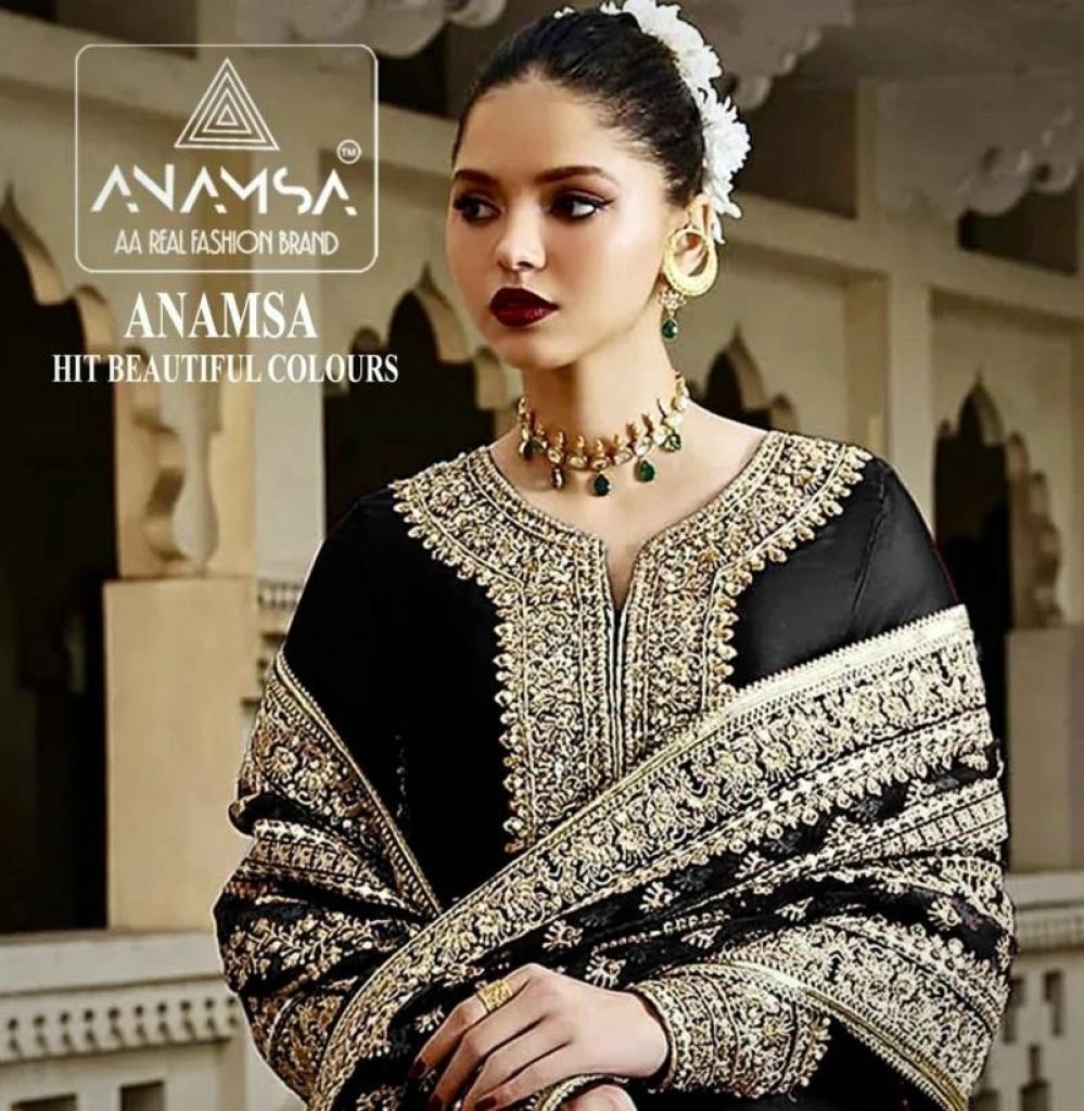 Anamsa 411 A To D Georgette Embroidery Designer Dress Material 