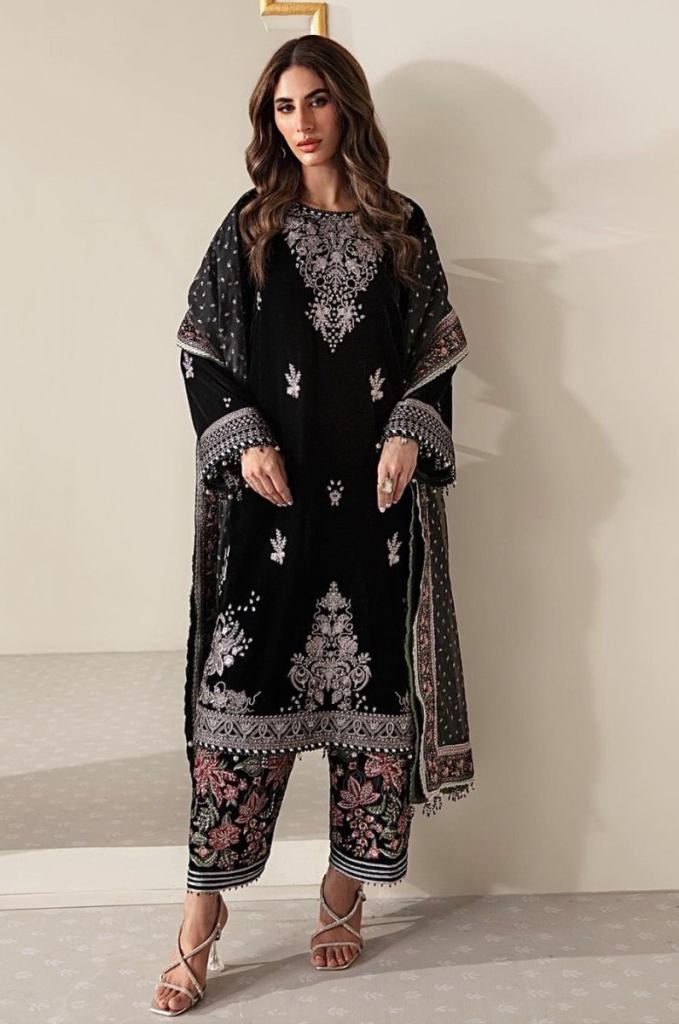 Anamsa 584 Velvet Embroidered pakistani suits wholesale in surat