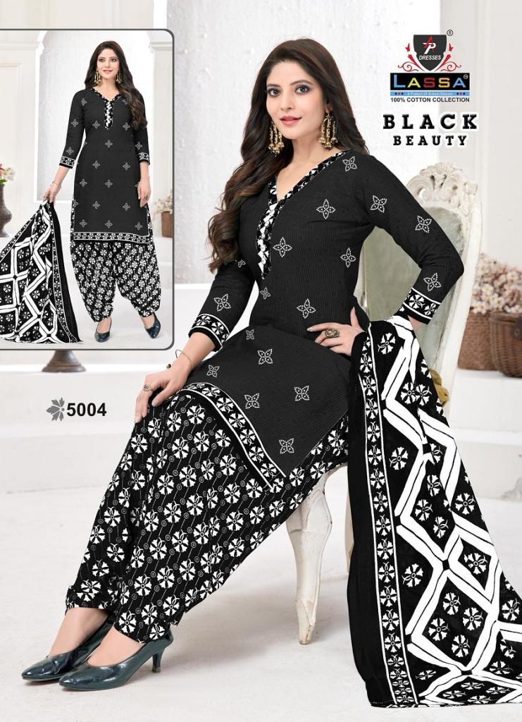 Ap Lassa Black Beauty  vol 5 Cotton Printed Dress Material