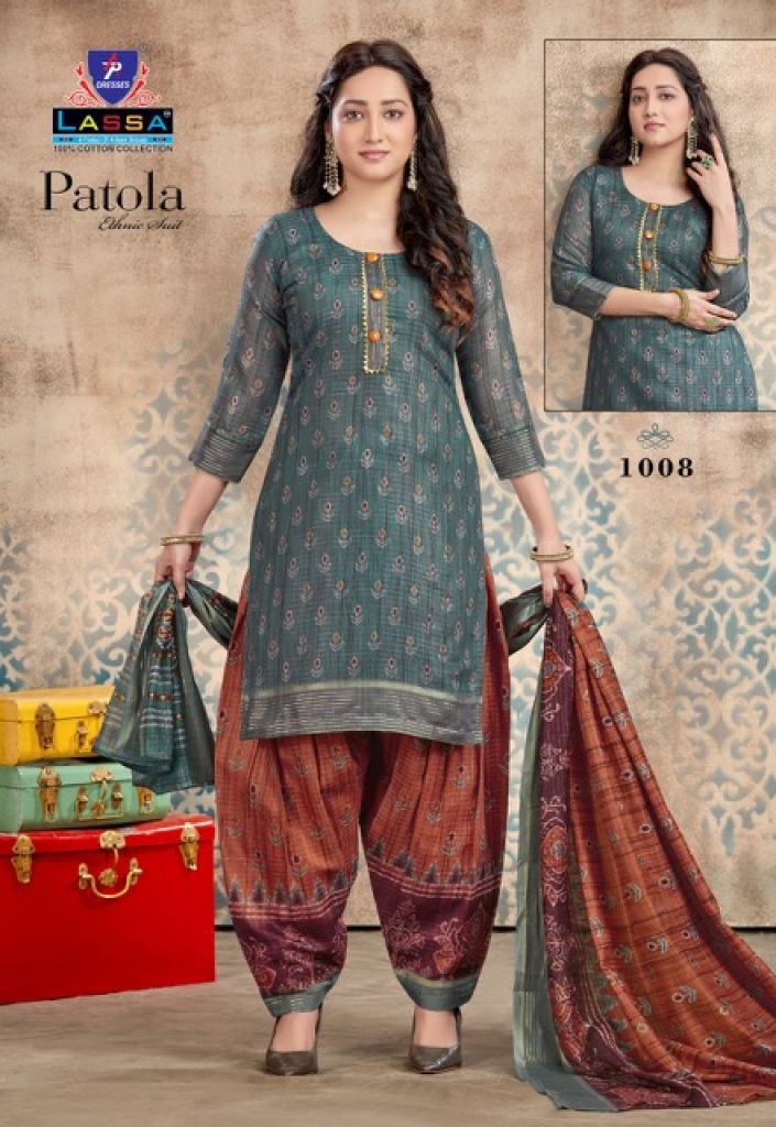Buy Ap Lassa Patola Ethnic Suit vol 1 cotton Printed Dress Material