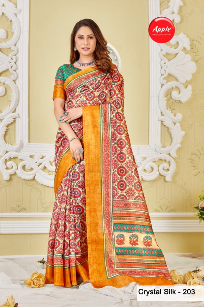 Apple Crystal Silk  vol  2 Cotton Printed Saree Collection