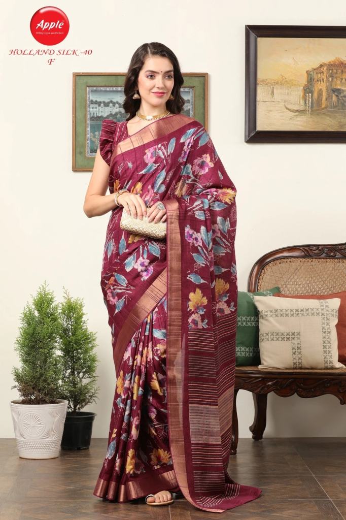 Apple Holland 40 Women's Silk Designer Printed Sarees