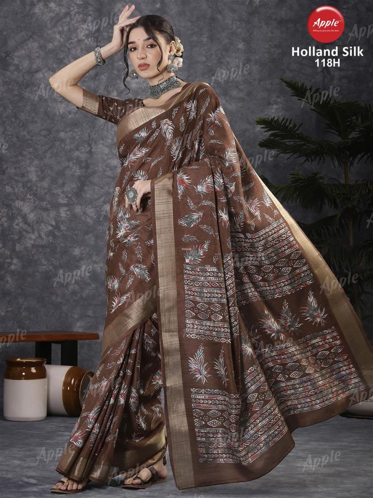 Apple Holland Silk 118 Printed Designer Saree