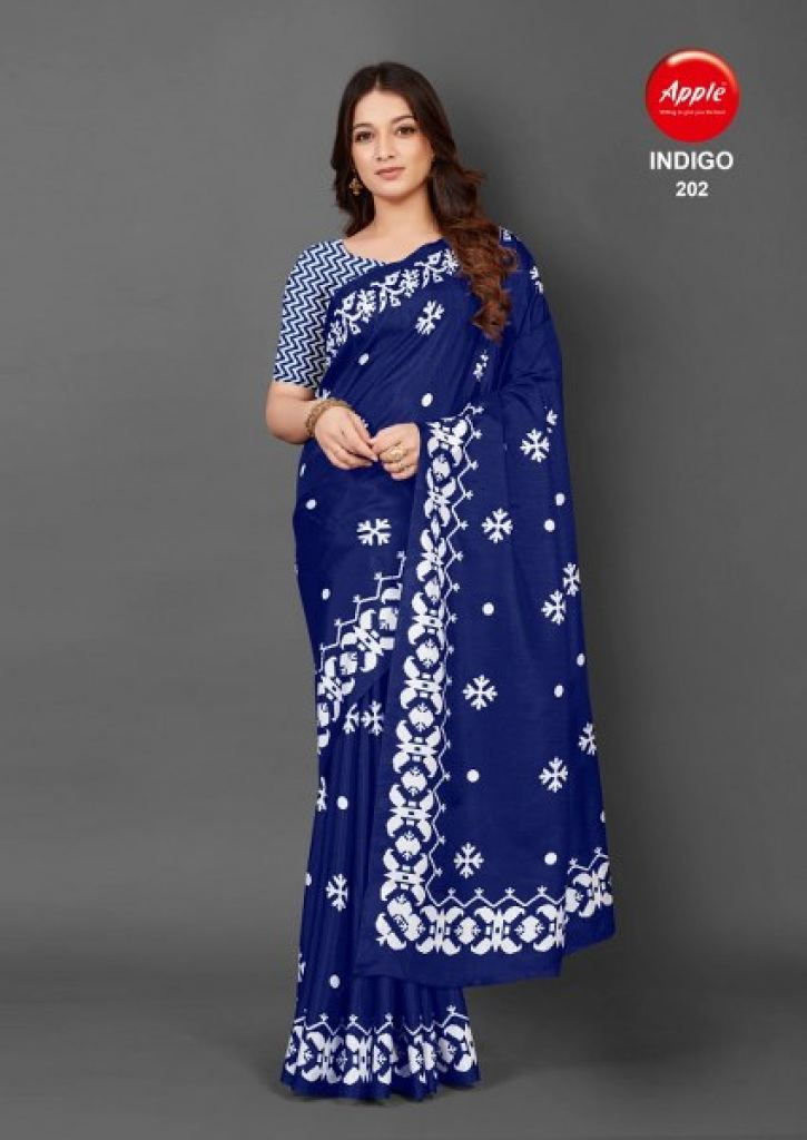 Apple Indigo Vol 2 Printed Bhagalpuri Silk Saree Collection