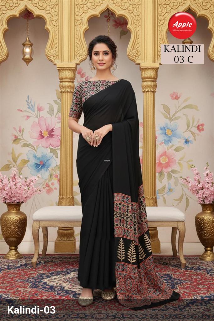 Apple Kalindi  Printed Party Wear Saree