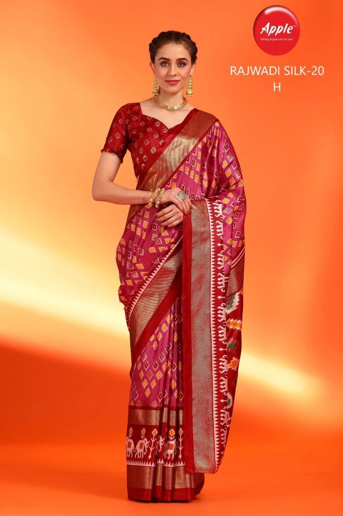 Apple Rajwadi Silk 20 Dola Silk Printed Sarees