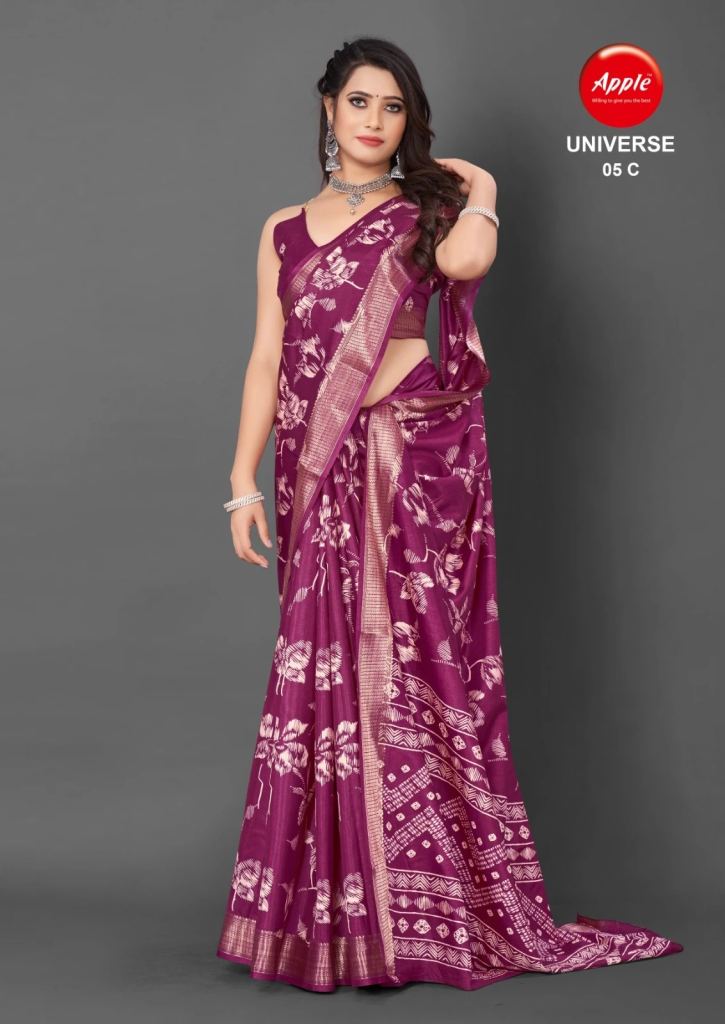 Apple Universe 05 Dola Silk Printed Designer Sarees