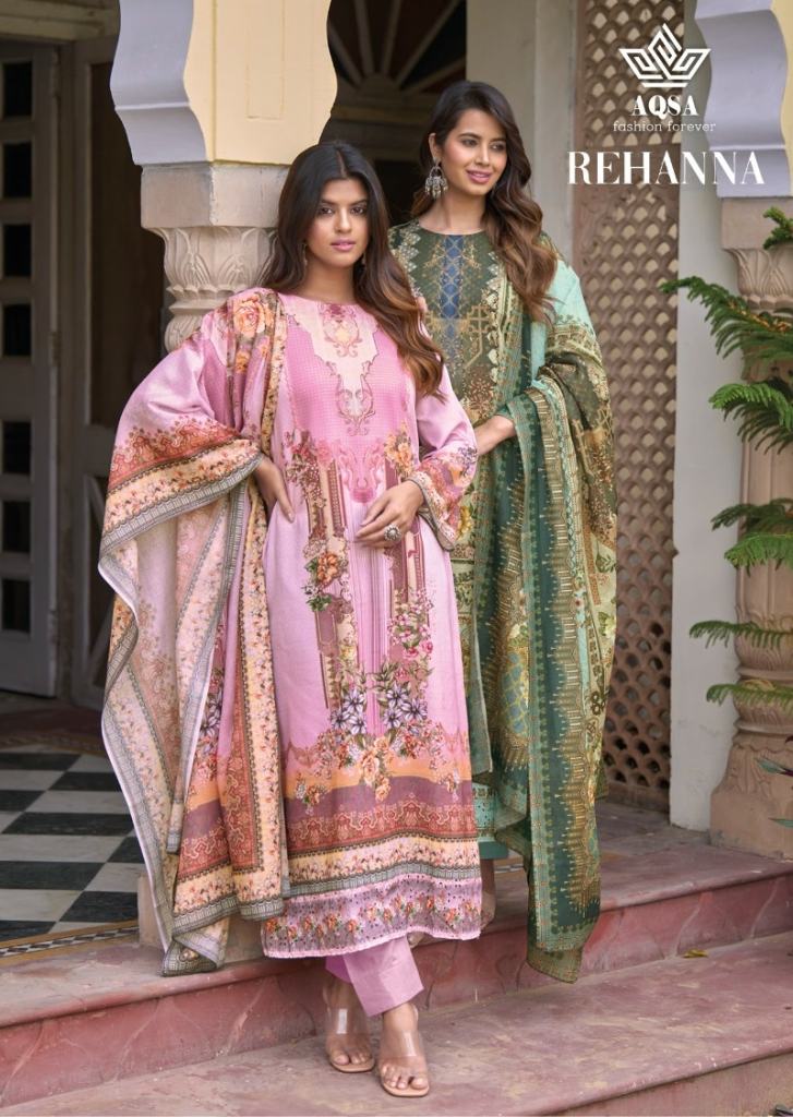 Aqsa Rehana Cotton Digital Print Dress Material Collection