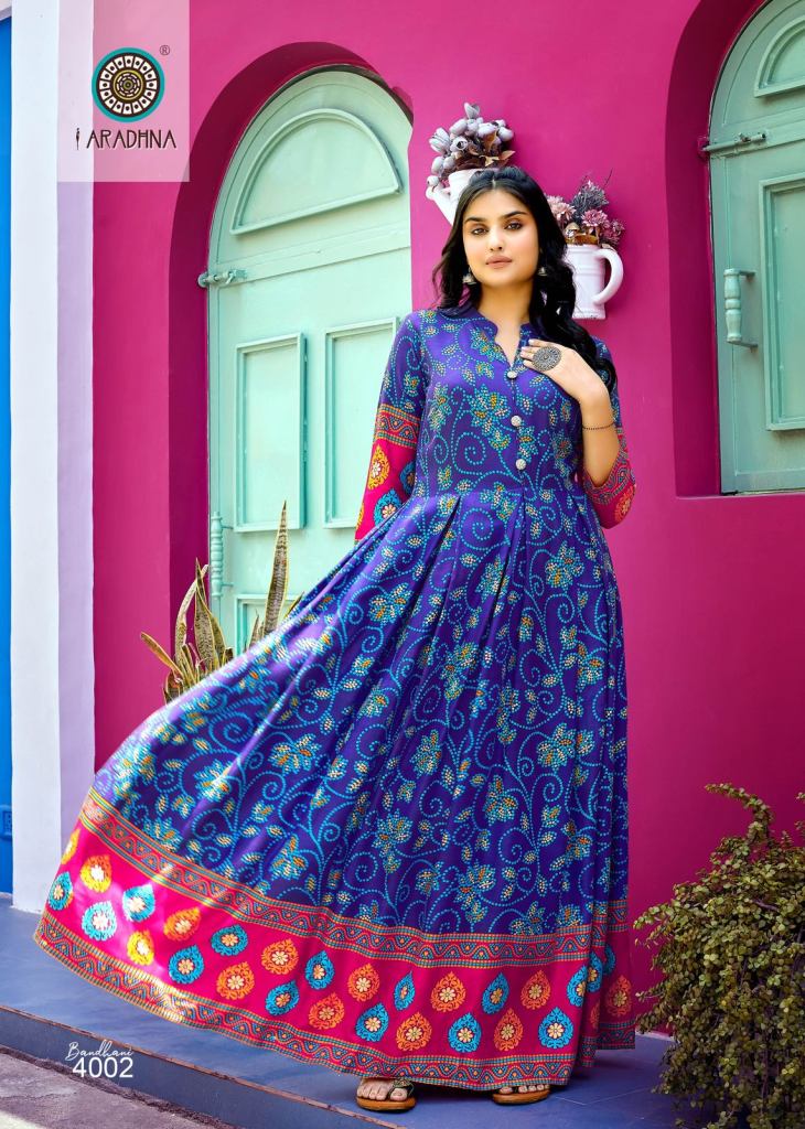 Buy ANNI DESIGNER Women's Pure Cotton Rayon Blue Straight Bandhani Print  Kurti Online at Best Prices in India - JioMart.