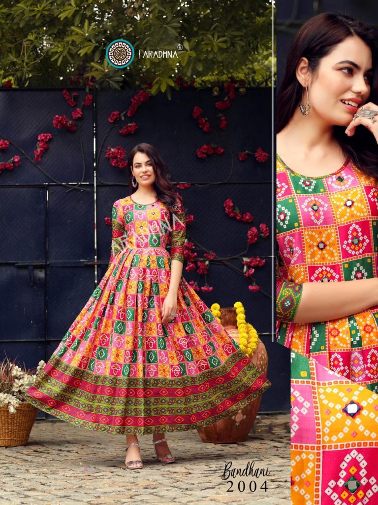 Get Chokhi Bandhni Cotton Printed Anarkali Kurti at Rs.599/Piece in jaipur  offer by Chokhi Bandhani