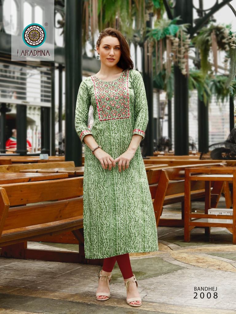 Bandhej Vol 2 Rayon Bandhani Print With Embroidery Work Bandhni Kurti Black  Color