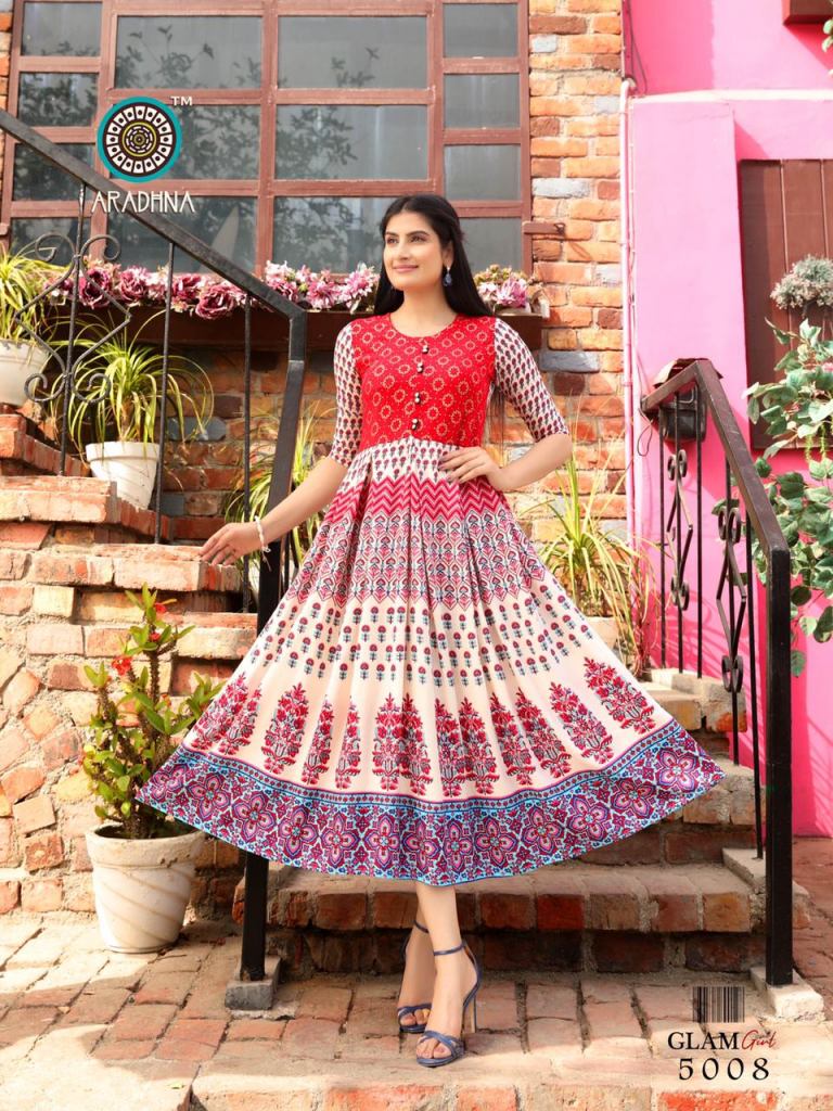 Aradhna Glam Girl  vol 5   Wholesale Anarkali Kurtis Manufacturer Designer kurti catalog 