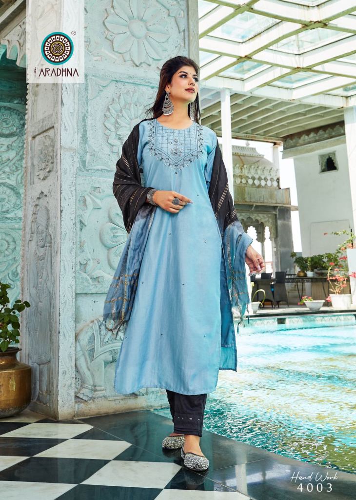 Aradhna Hand Work vol  4 Festive Wear Kurti  Pant And Dupatta