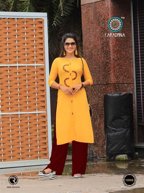 Aradhna present Rose Rivera vol 3 Rayon Straight Kurtis collection.