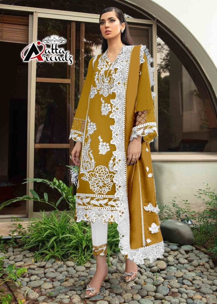 Atta Trendz 2712  Georgette  Festive Wear Top And Pant With Dupatta