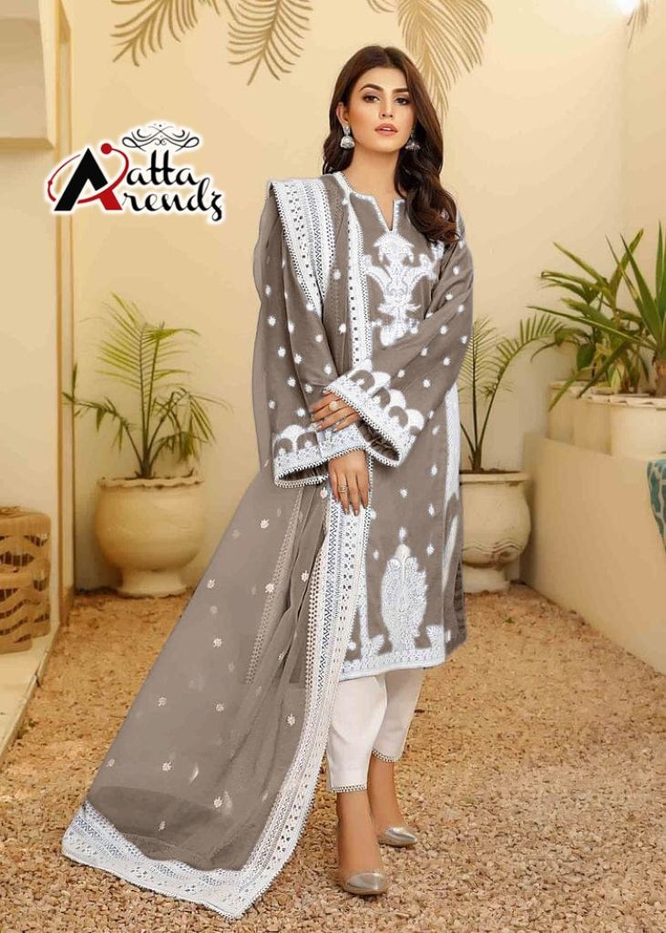 Atta Trendz Hit Georgette Embroidery Festive Wear Ready Made Collection