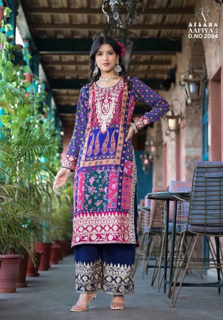 Attractive Afsana Aafiya Vol 2 Georgette Digital Printed Ready Made Collection 