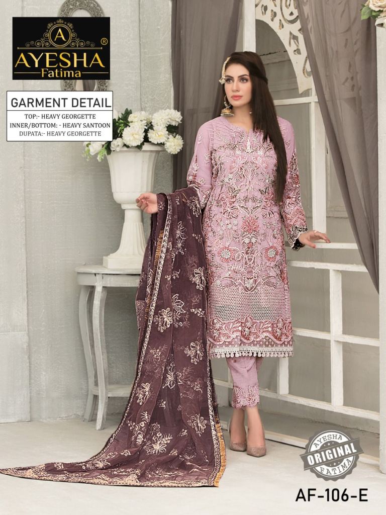 Ayesha Fatima 106 Exclusive Wear Georgette Pakistani Suits