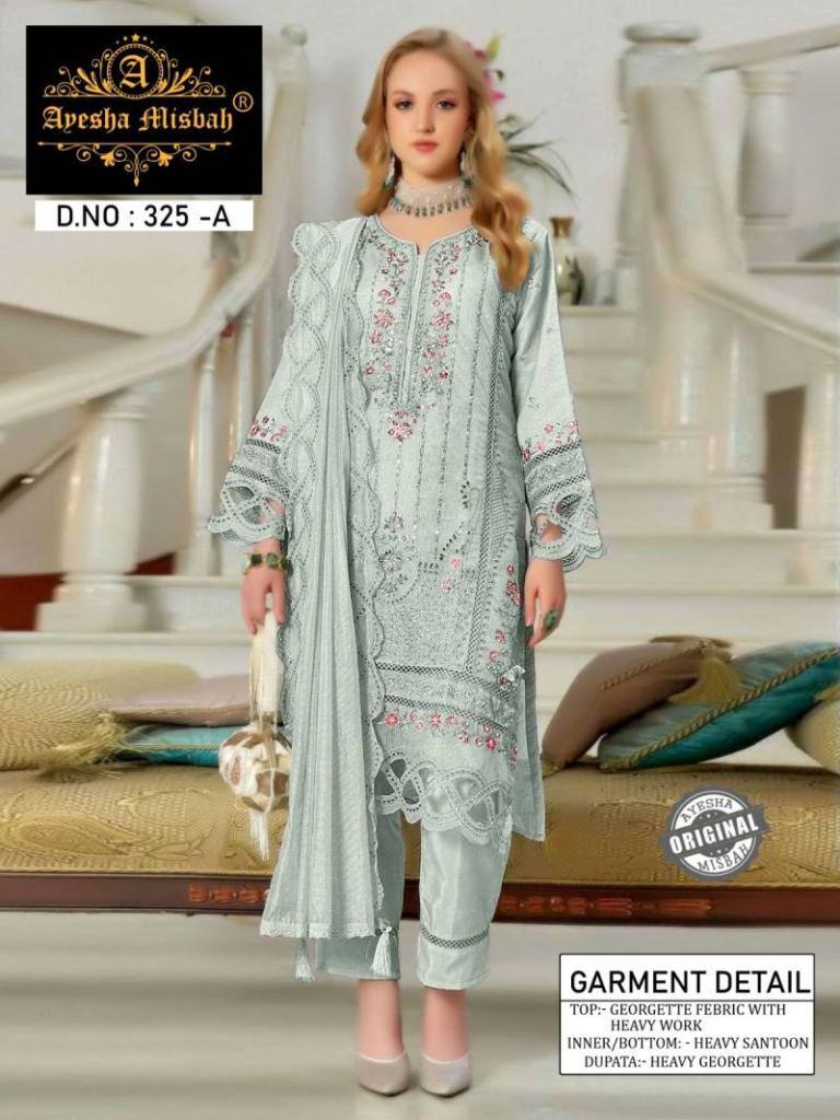 Ayesha Misbah 325 A To F Georgette Pakistani Suits