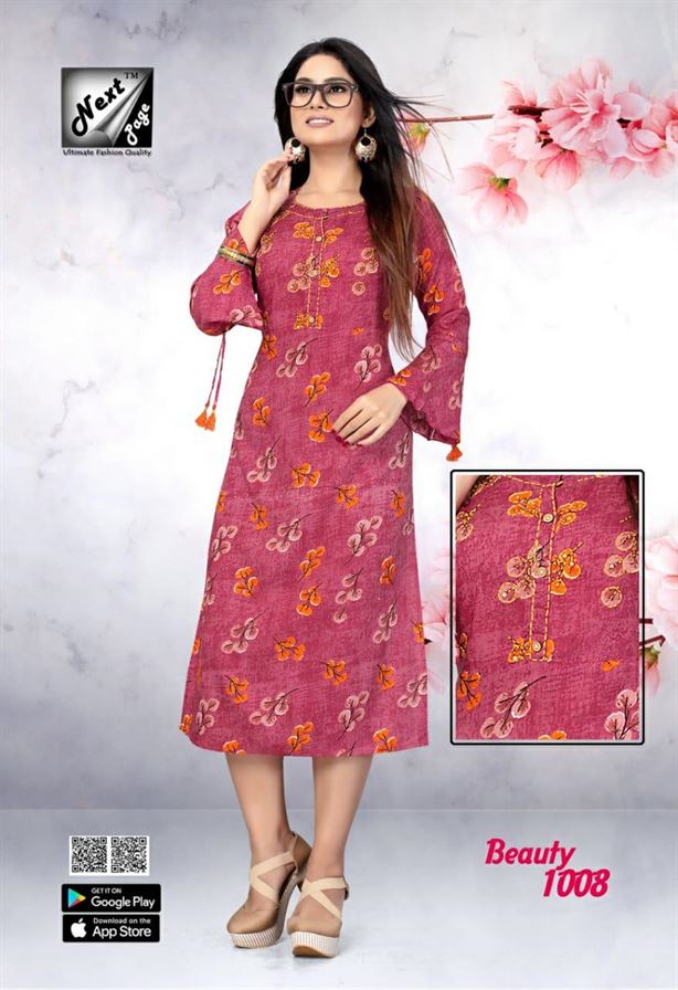 Beauty vol 1 next page causal wear kurti catalogue 