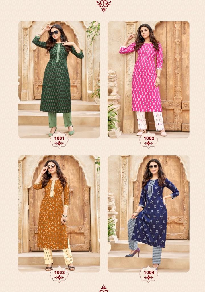 Poonam designer Ikat Handloom printed ladies cotton kurti trader