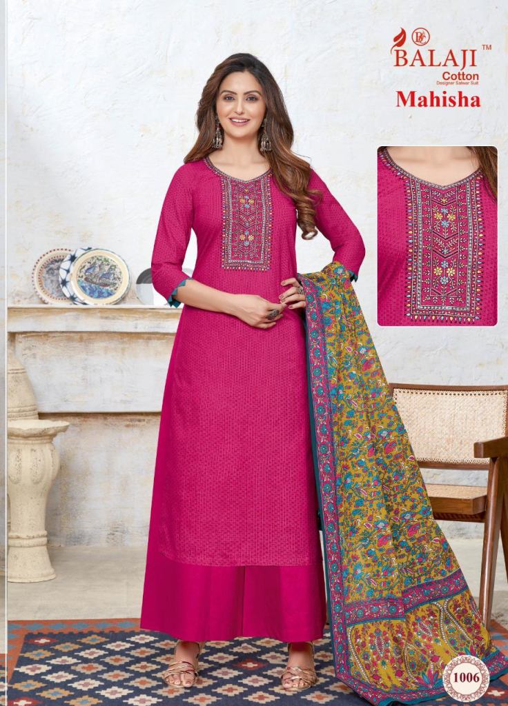 Balaji Mahisha vol 1 cotton Embroidery Dress Material catalog