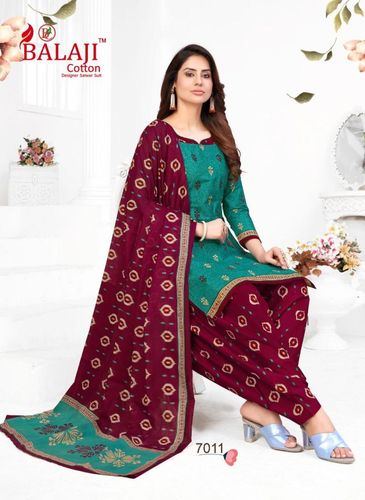 Balaji Rajwadi Patiyala Vol 7 Casual Wear Cotton Printed Dress Materials