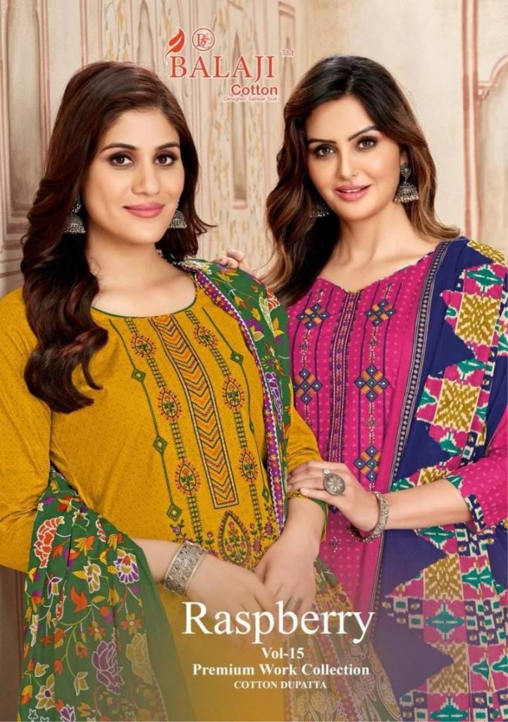 Balaji Raspberry Vol 15 Cotton Printed Casual Wear Salwar Suit 