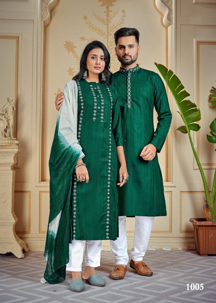 Banwery Couple Goals  cotton  Embroidery Fancy Designer Couple Collection