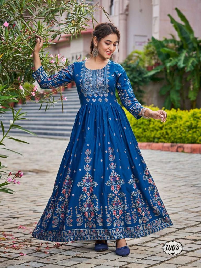 Banwery Flora Rayon Fancy  Long Anarkali Kurtis Collection