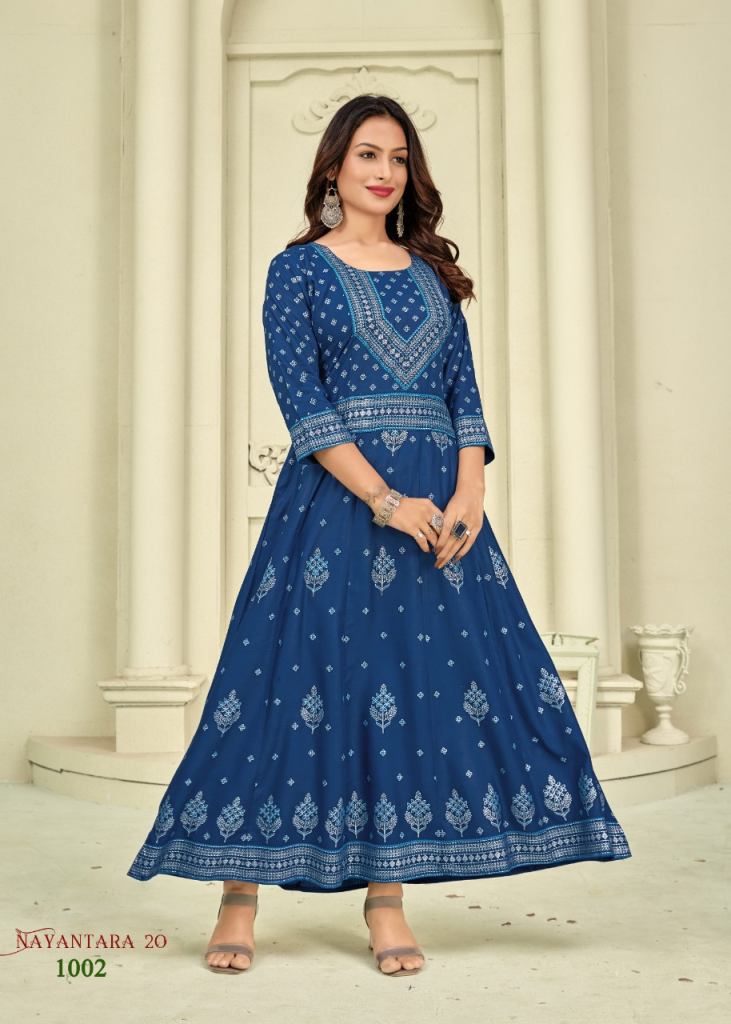 Banwery Nayanthara vol 20 Printed Long Anarkali Kurti Collection