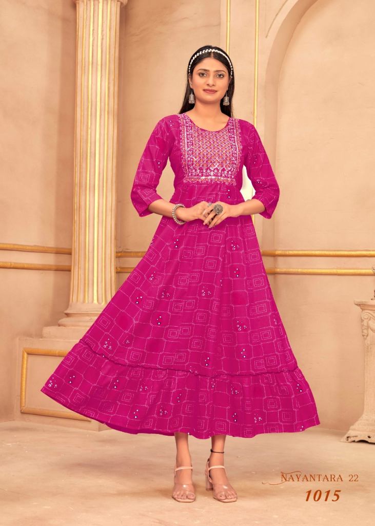 Banwery Nayanthara  vol 22 Embroidery Long Anarkali Kurti Collection