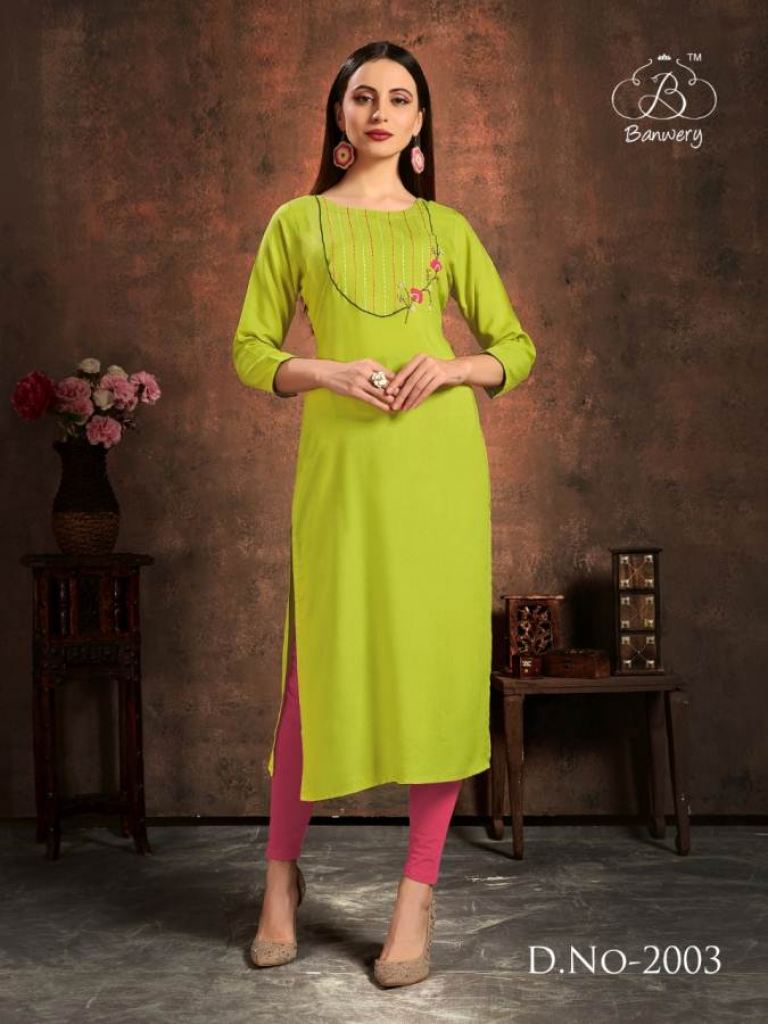 Banwery  presents  Handwork   Casual Wear  Kurti Collection