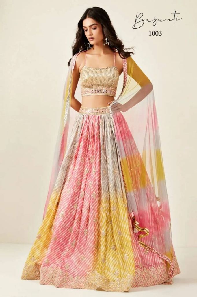 Basanti Dola Silk Ready Made Lehenga Cholis