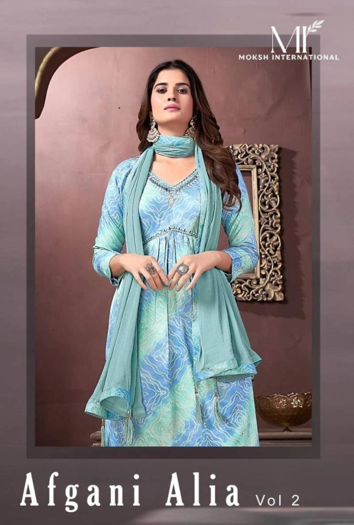 Beautiful Moksh Afgani Alia Vol 2 Rayon Handwork Salwar Suit With Dupatta 