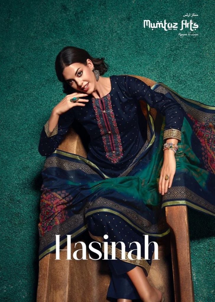 Beautiful Mumtaz Hasinah Jam Satin Embroidery Dress Material 