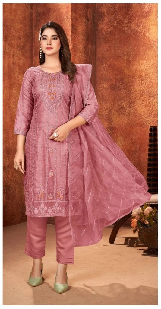 Beautiful Serine S 243 A To D Pakistani Organza Salwar Kameez Material Set