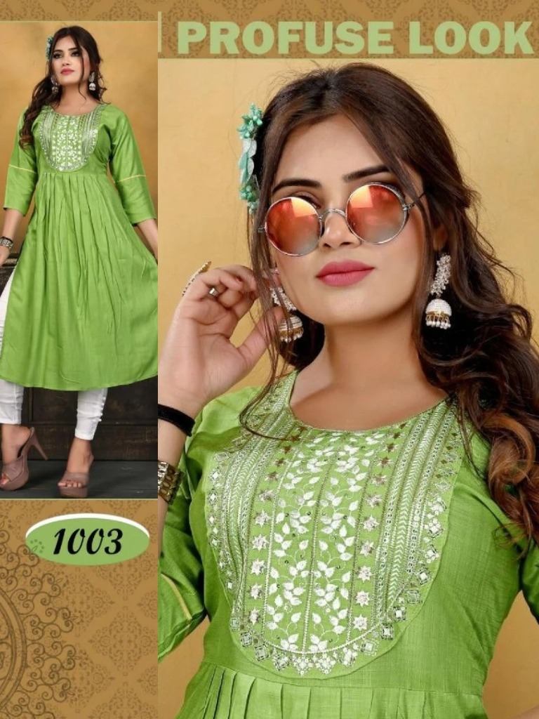 Beauty Hansa Rayon Slub Naira Cut Kurti Wholesale