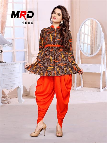 Buy Baggy Fit Uneven High Low Kurta With Dhoti Pants