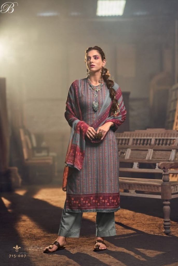 Belliza  Felix Pure Pashmina With Exclusive Digital Prints Dress Material Catalog 