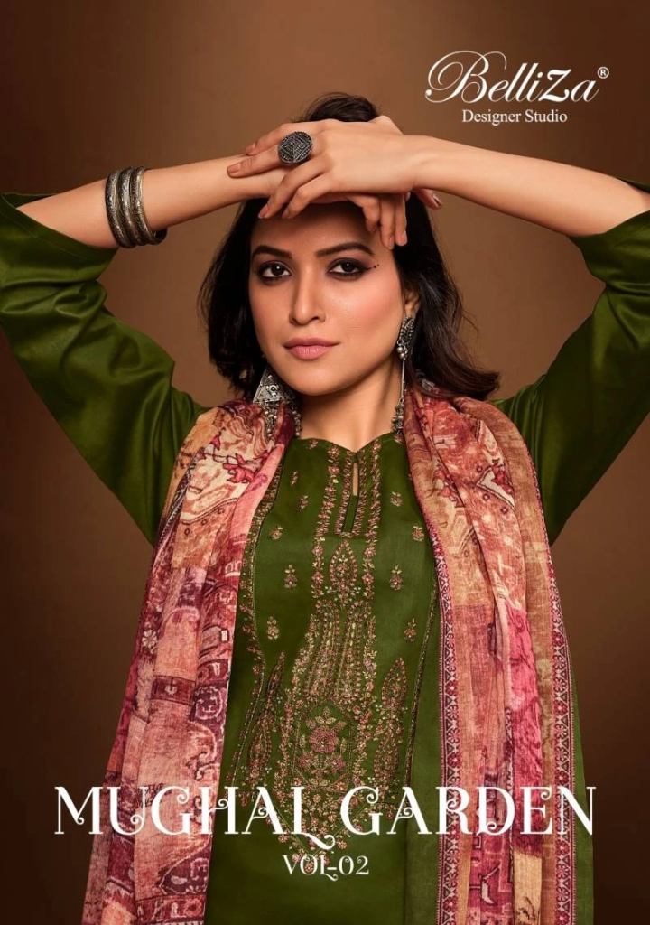 Belliza Mughal Garden Vol 2 Jam Cotton Dress Material