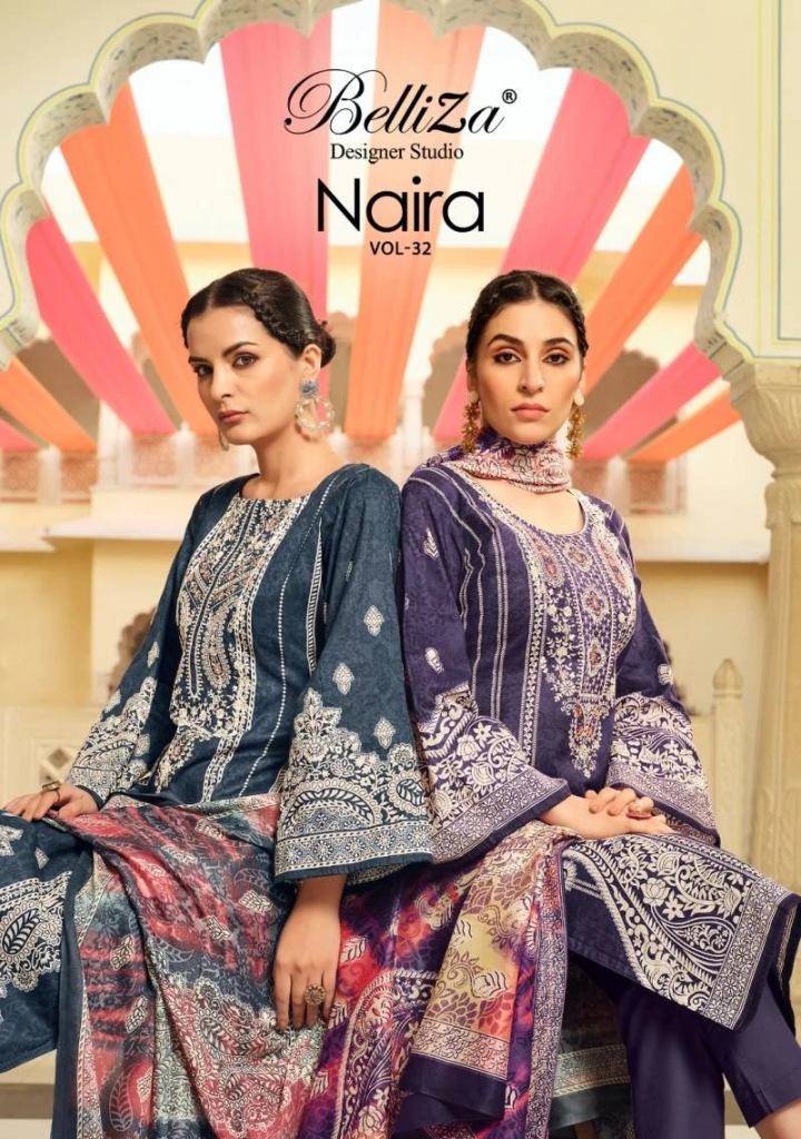 Belliza Naira Vol 32 Designer Beautiful Cotton Dress Material 