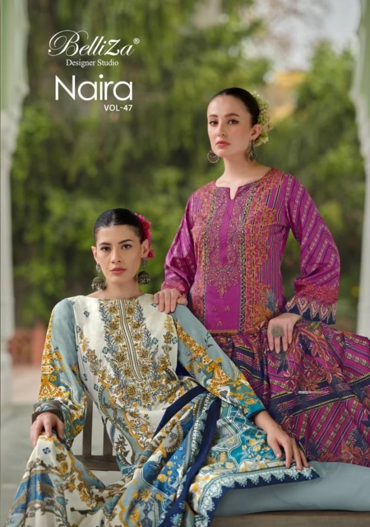 Belliza Naira Vol 47 Cotton Printed Pakistani Style Dress Material 
