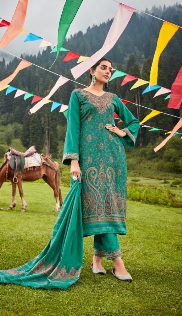 Belliza Nazma  Wool Pashmina Designer Dress Material
