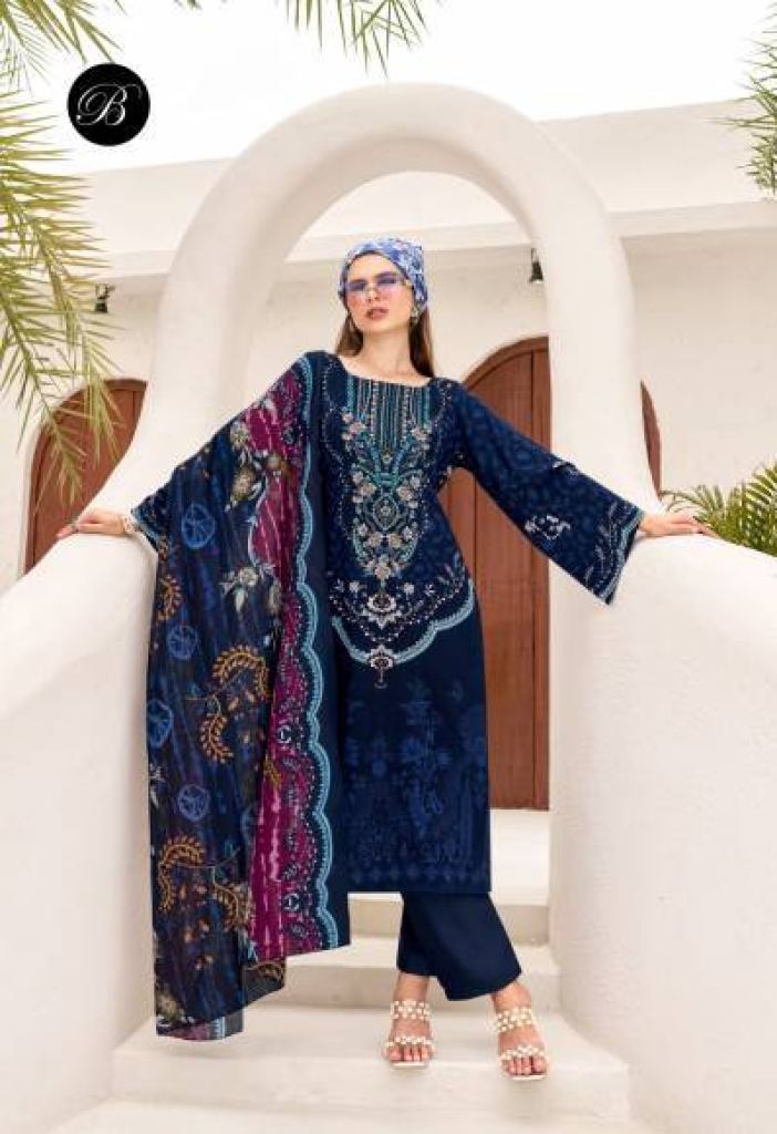 Belliza Riwayat Vol 12 Digital Printed Dress Material