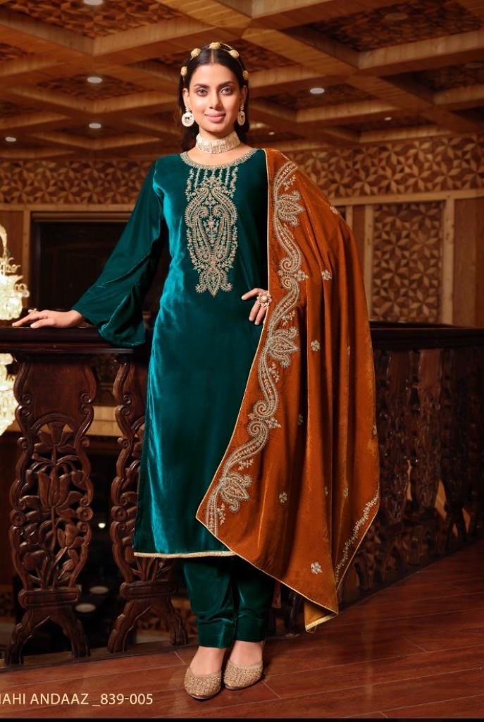 Belliza Shahi Andaaz Winter Wear Velvet Embroidery Salwar Kameez