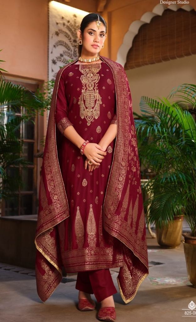 Belliza Shalimar Winter Wear Woolen Pashmina Embroidery Dress Materials