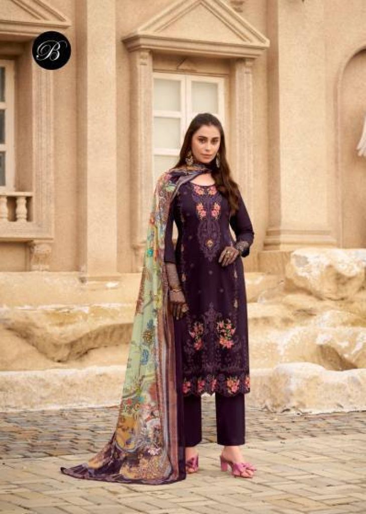 Belliza Zarqash Vol 7 Embroidered Dress Material